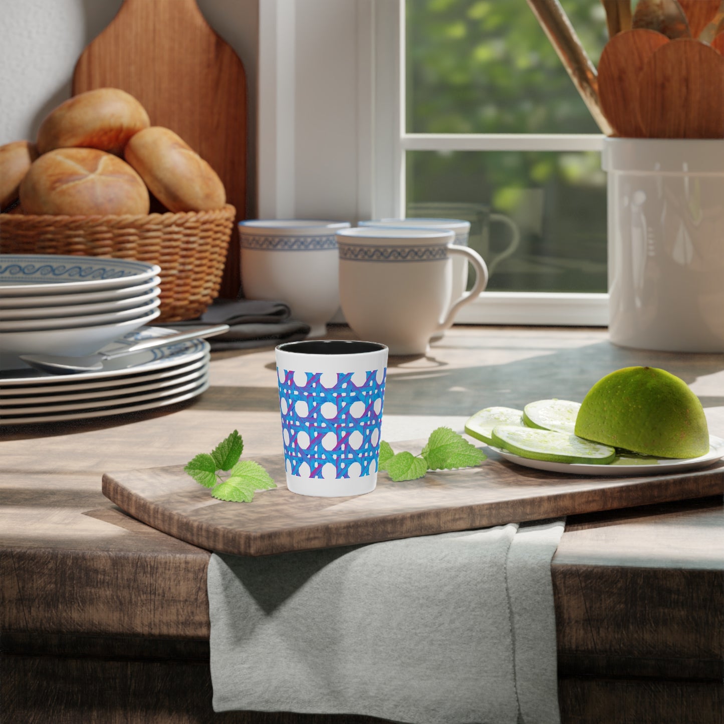 Shot Glass - Beach Chair Wicker, Turquoise Pop