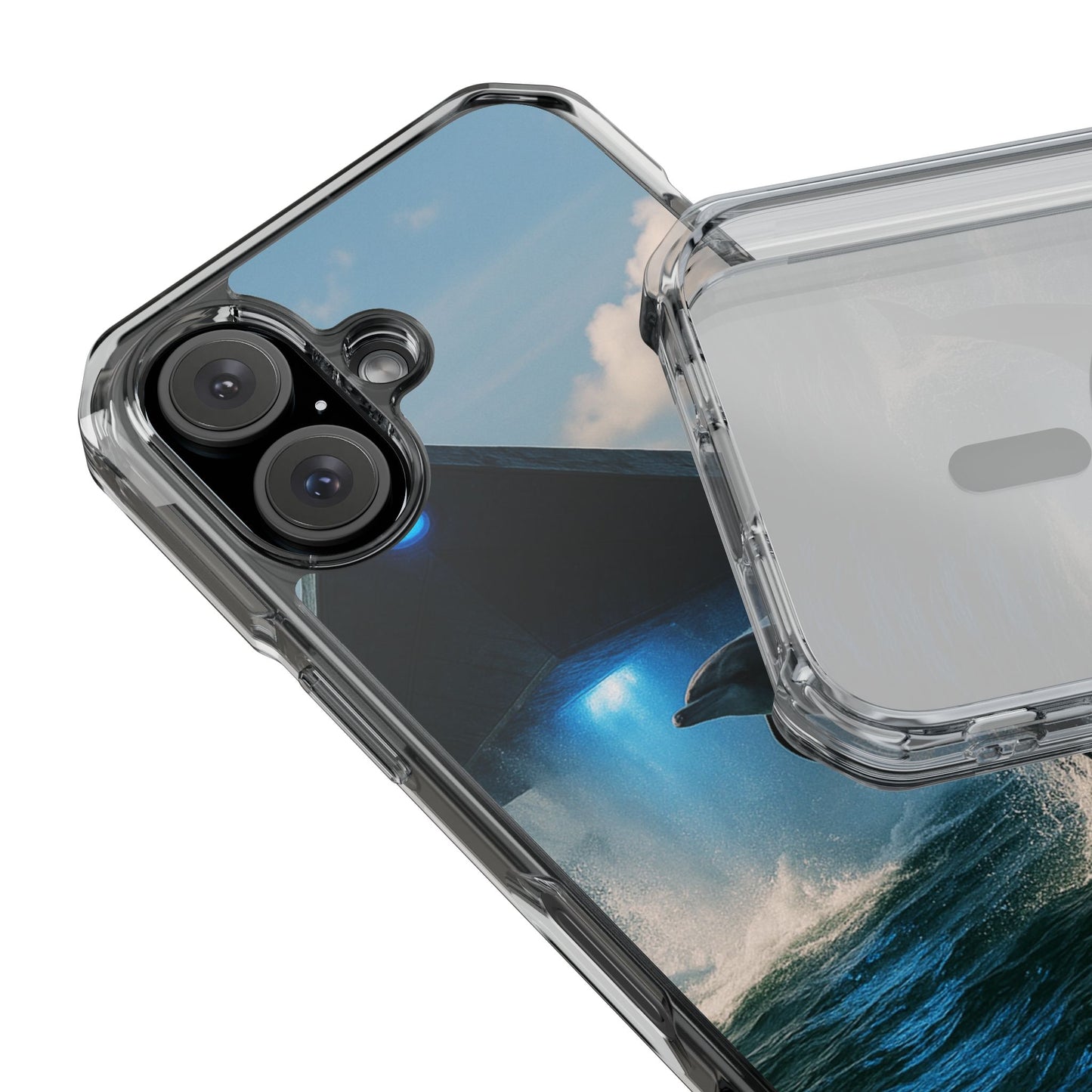UFO and Dolphin Magnetic Clear Phone Case, Many Models