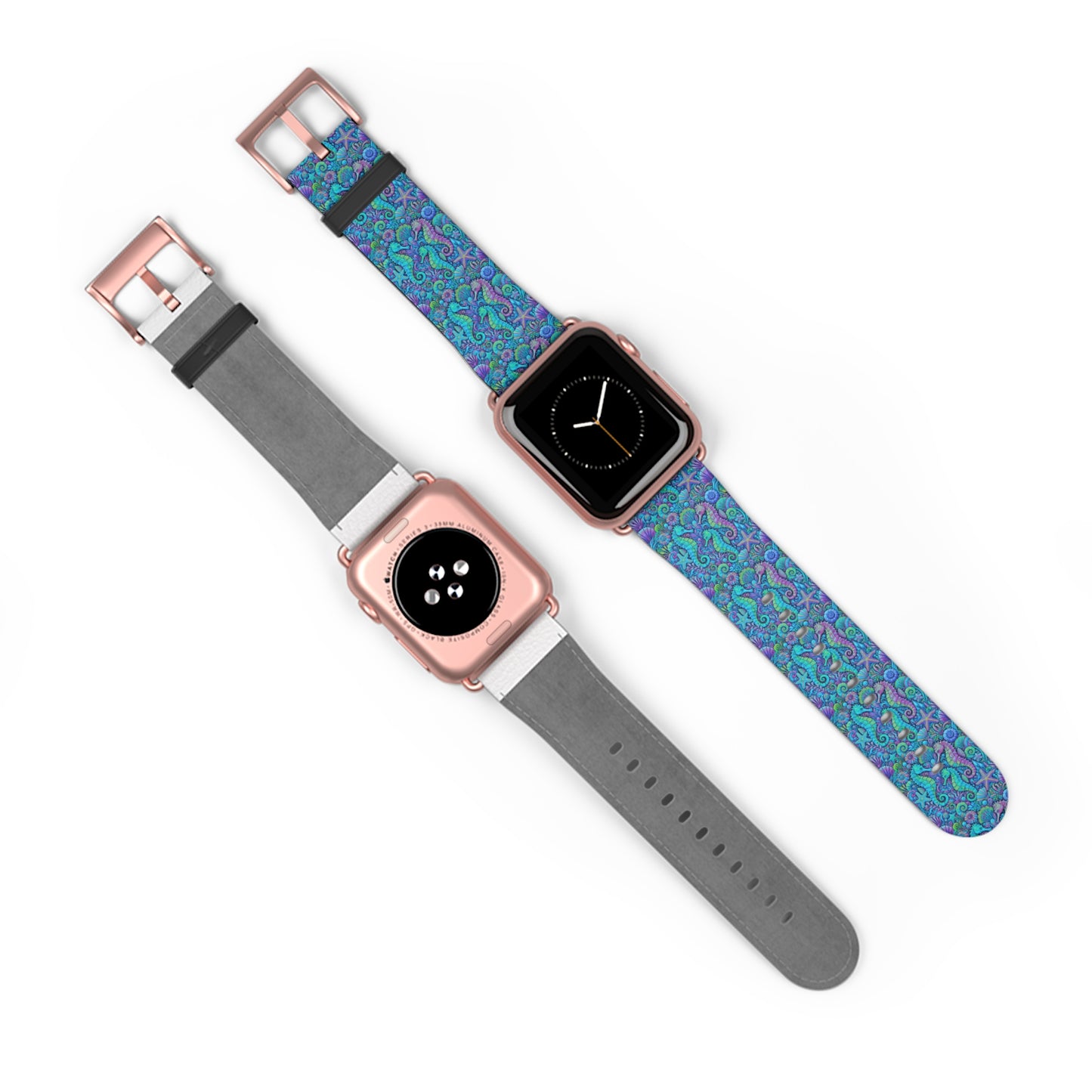 Apple Watch Band - Tropical Seahorse Trio, Turquoise Pop