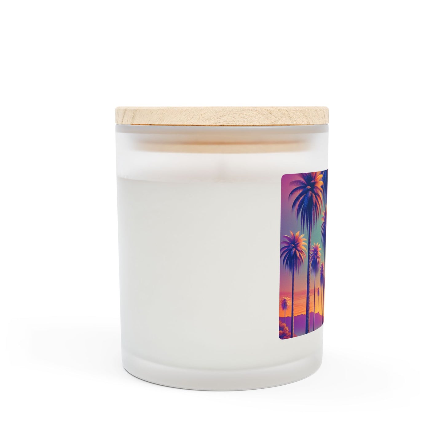 Frosted Glass Candle, 11oz, Sunset Palms