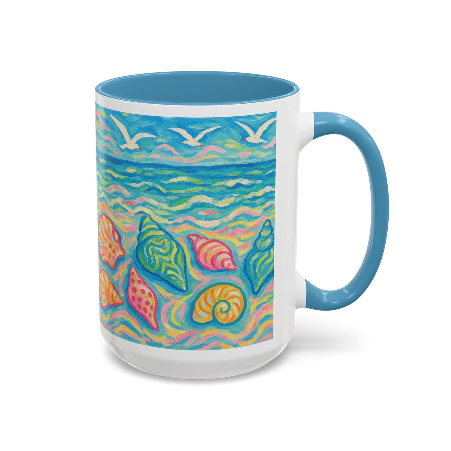 Accent Coffee Mug (11, 15oz), 8 Colors - Glow Seashells