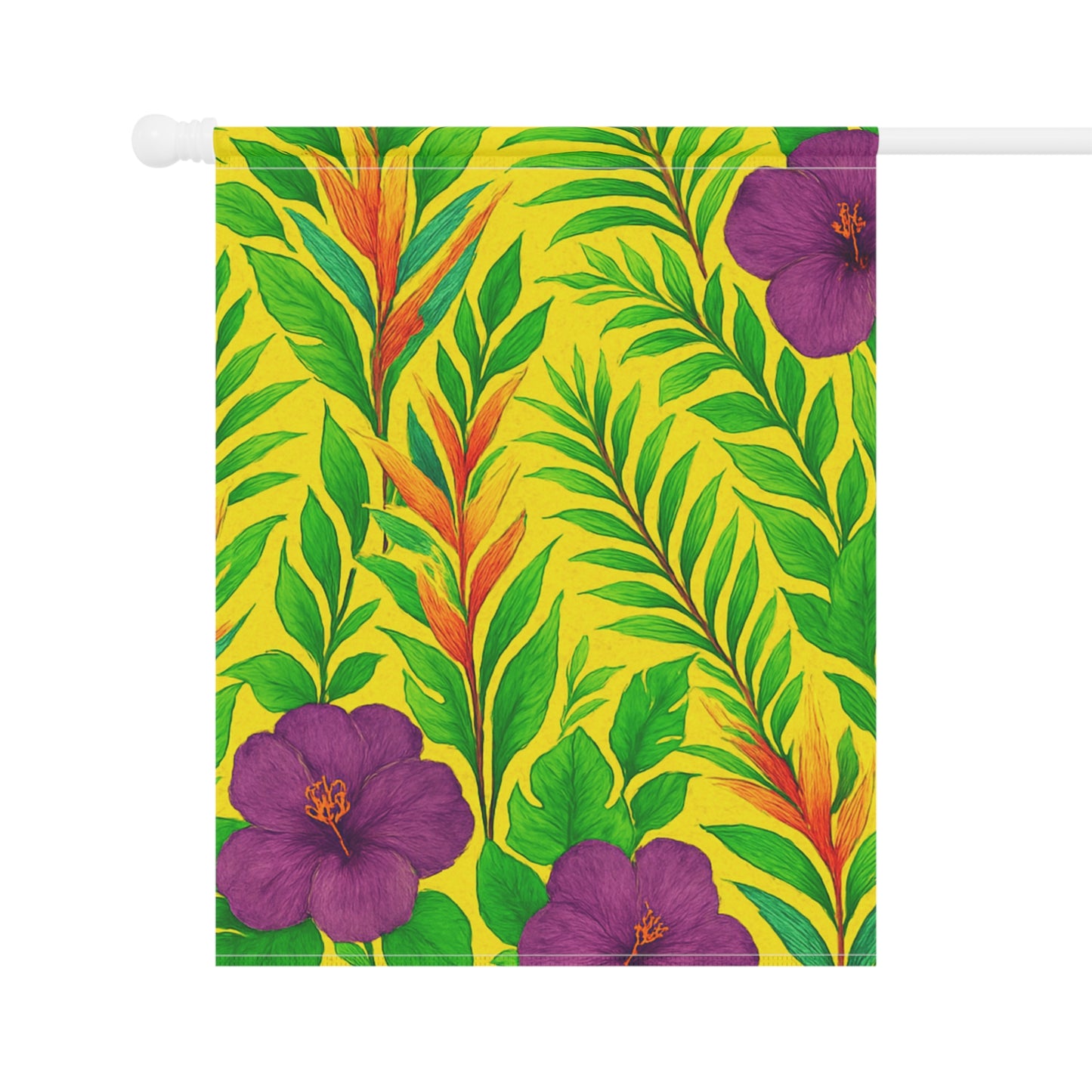 Tropical Garden Flag - Perfect for Outdoor Decor / Midnight Flower, Yellow