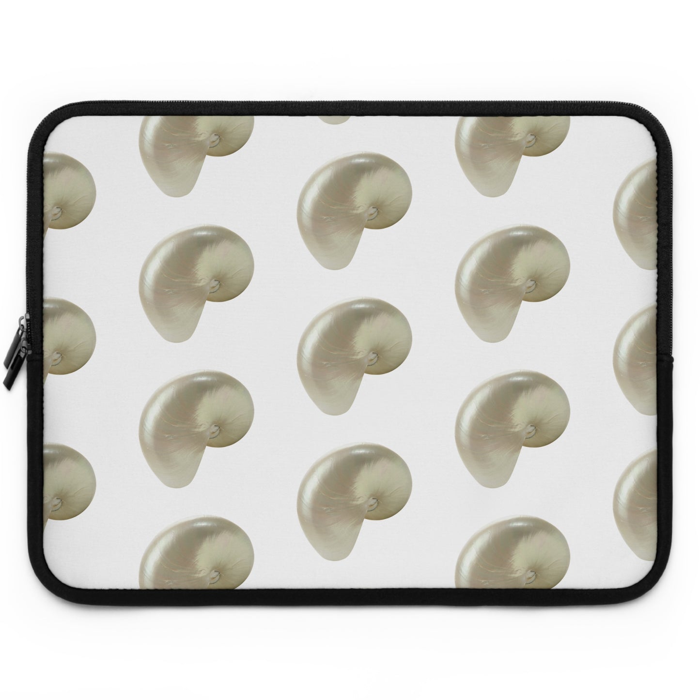 Tropical Laptop Sleeve, 5 Sizes - Perfect for Beach Lovers & Students / Lustrous White Nautilus Shell, White