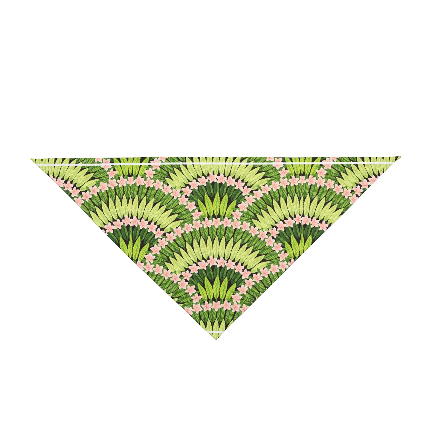 Lime Plumeria and Palms Tropical Pet Bandana, 2 Sizes - Stylish accessory for dogs & cats