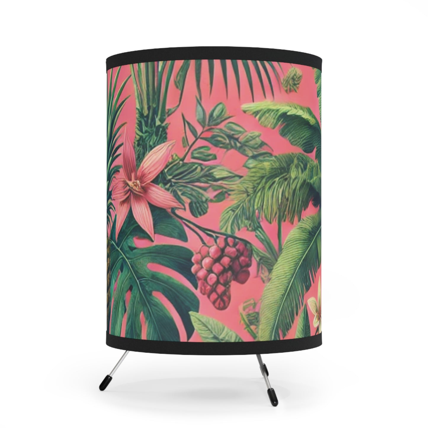More Tropical Fruit/Coral Tripod Lamp with Artistic High-Res Shade - Perfect for Home Décor