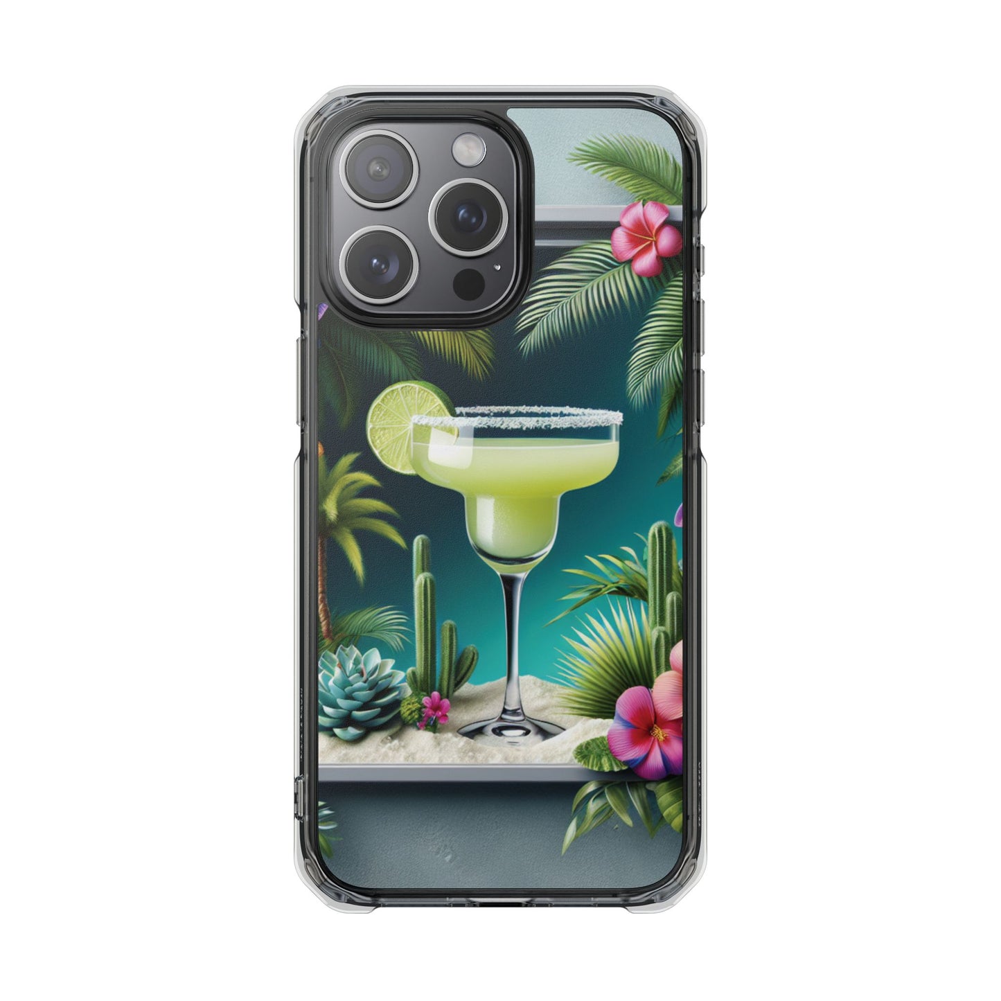 Tropical Margarita Magnetic Clear Phone Case, Many Models