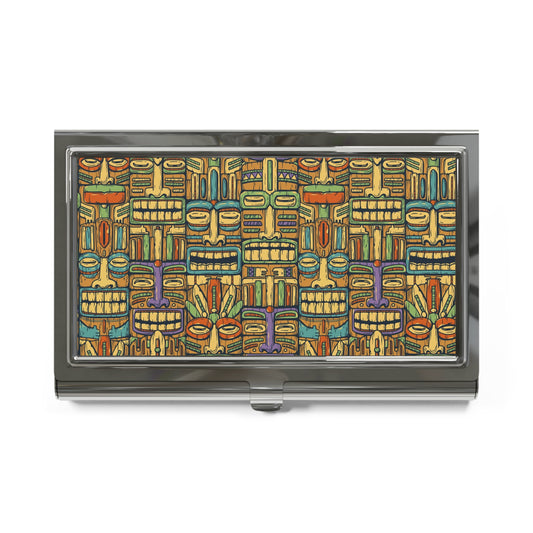 Business Card Holder - Colorful Tiki Party