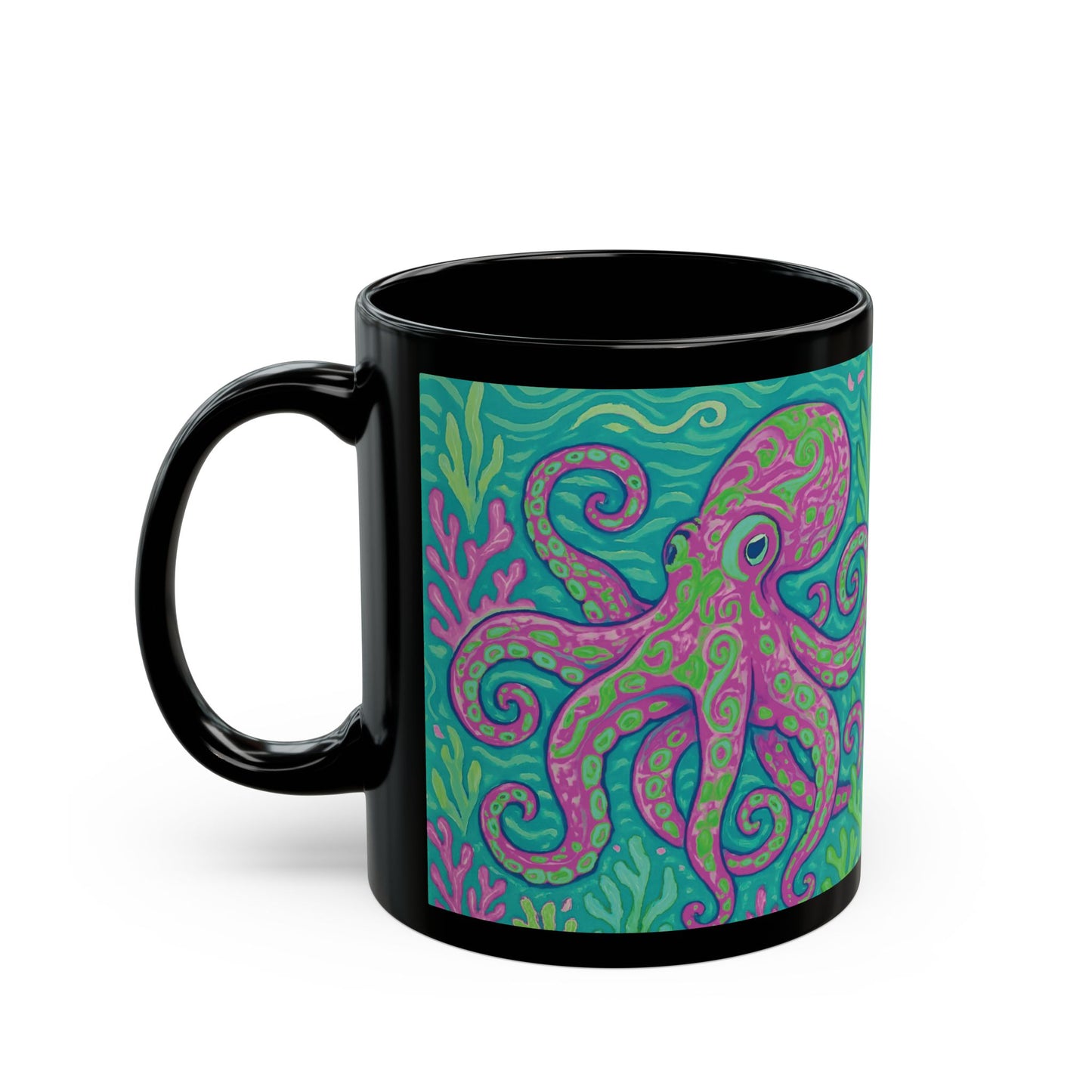 Black Coffee Mug - Purple Kraken Joe