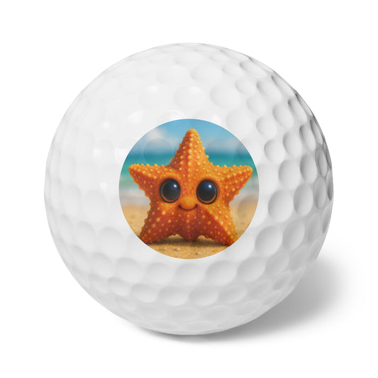 Coastal-Themed Golf Balls, 6pcs - Perfect Gift for Golf Enthusiasts / Baby Starfish