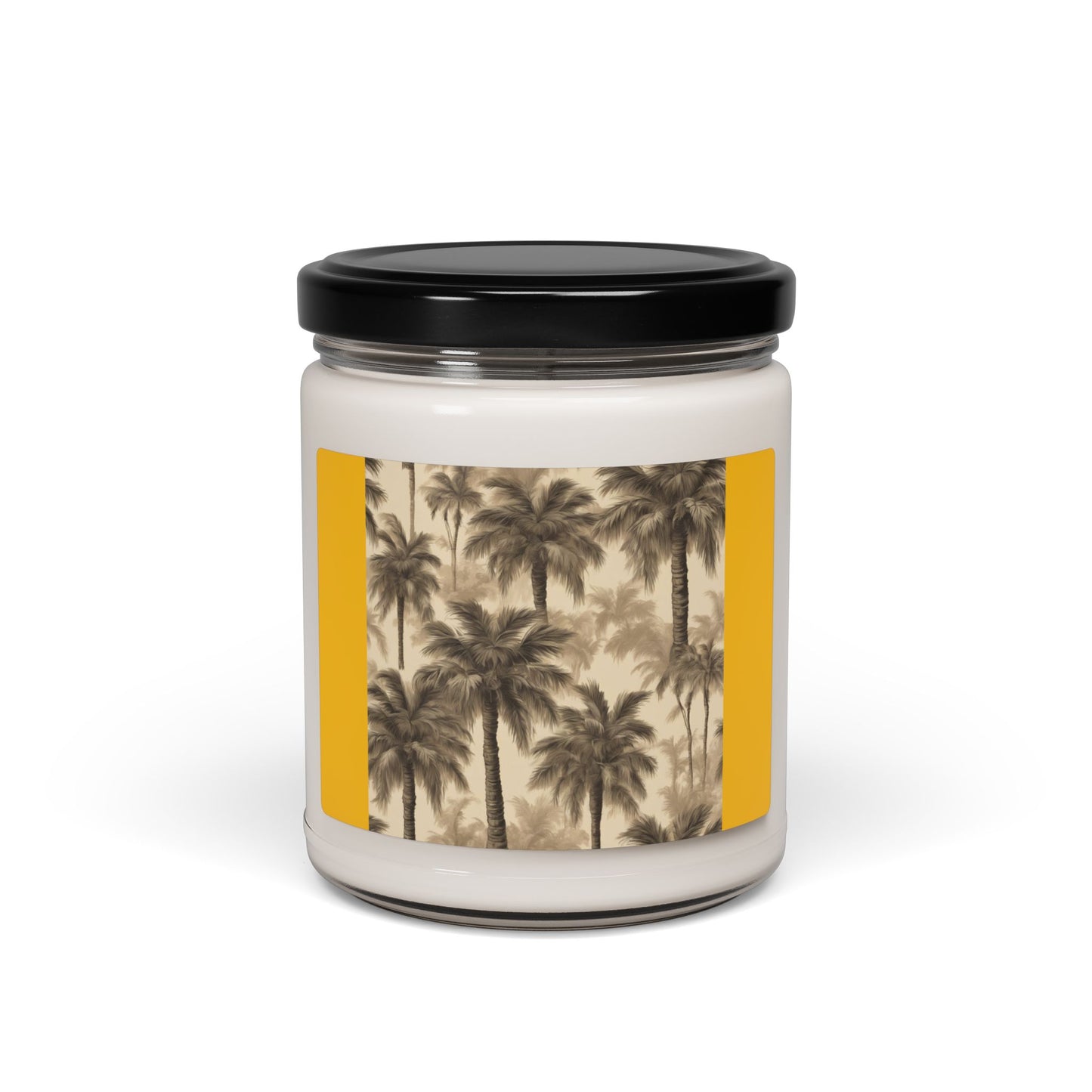 Scented Soy Candle, 9oz, Lisa's Fluffy Palms, yellow