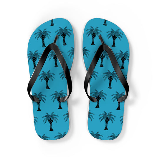 Flip Flops - Stylized Palm, turquoise