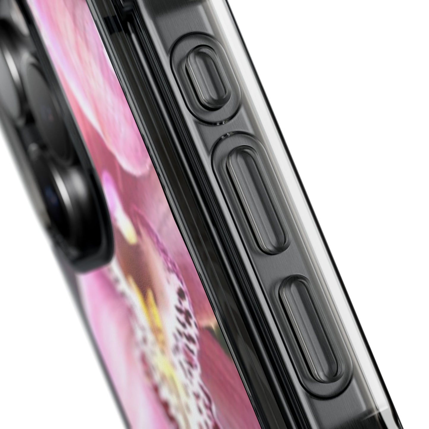 Pink Orchid/Photo Magnetic Clear Phone Case, Many Models