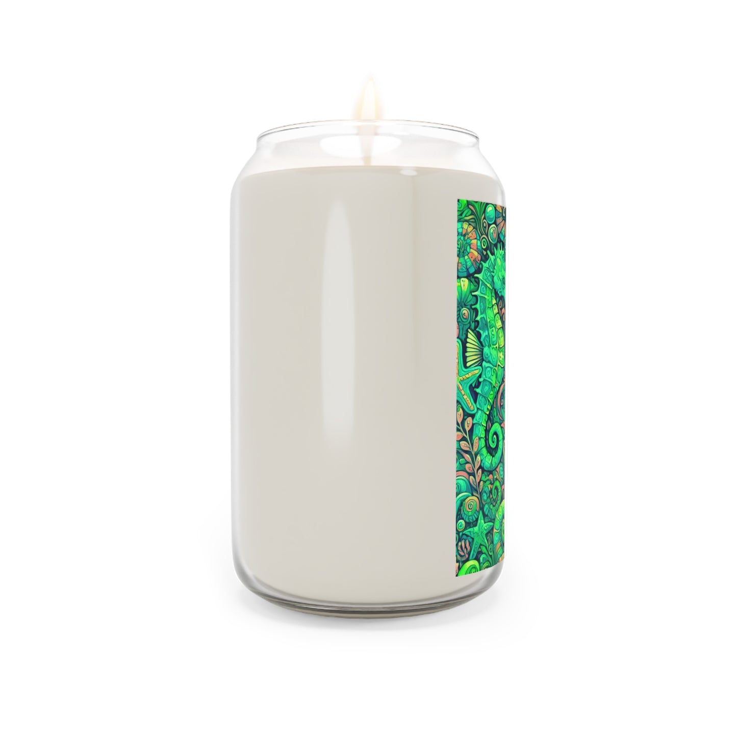 Scented Candle, 13.75oz - Seahorse Trio, Hot Lime