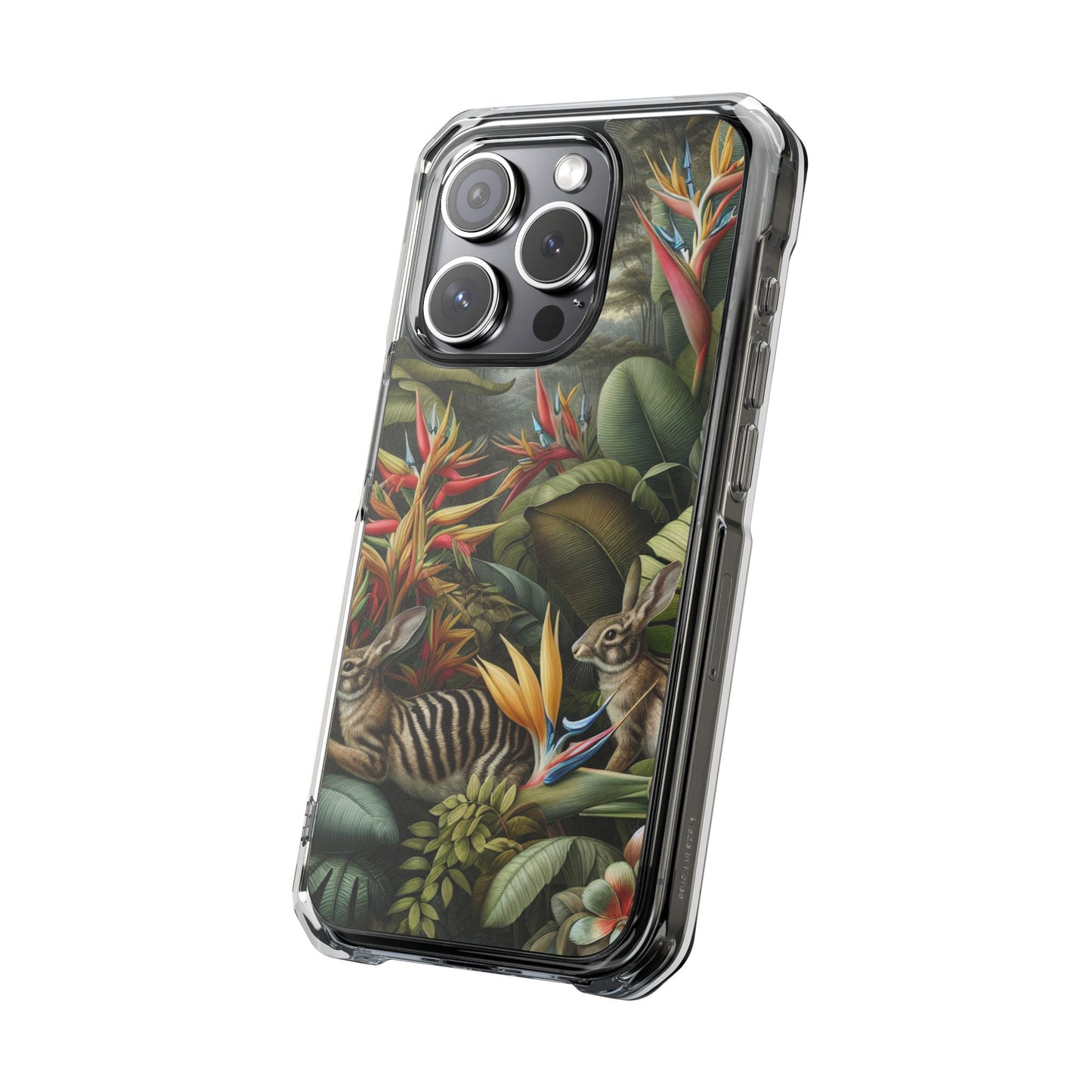 Rainforest Rabbit Outing Magnetic Clear Phone Case, Many Models
