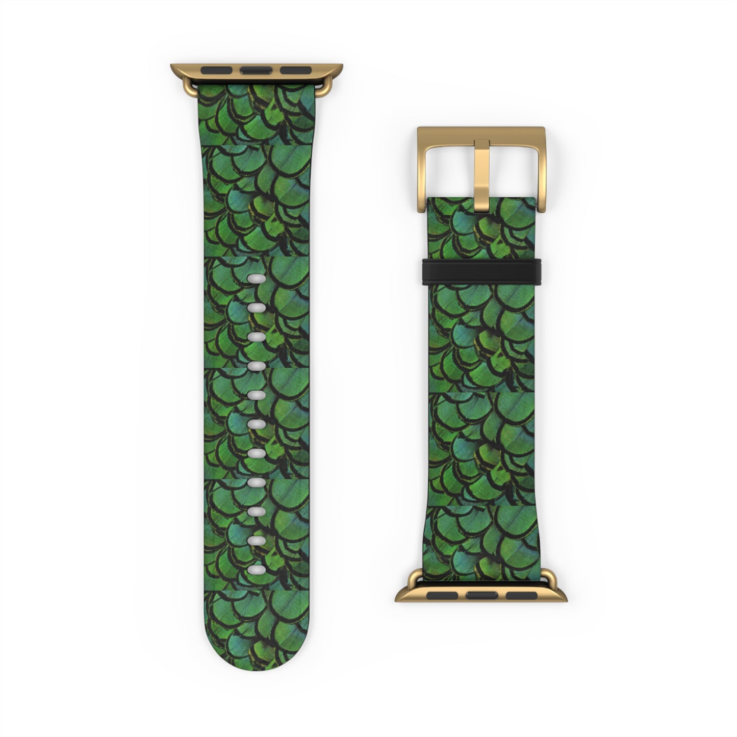 Apple Watch Band - Green Peacock Feathers