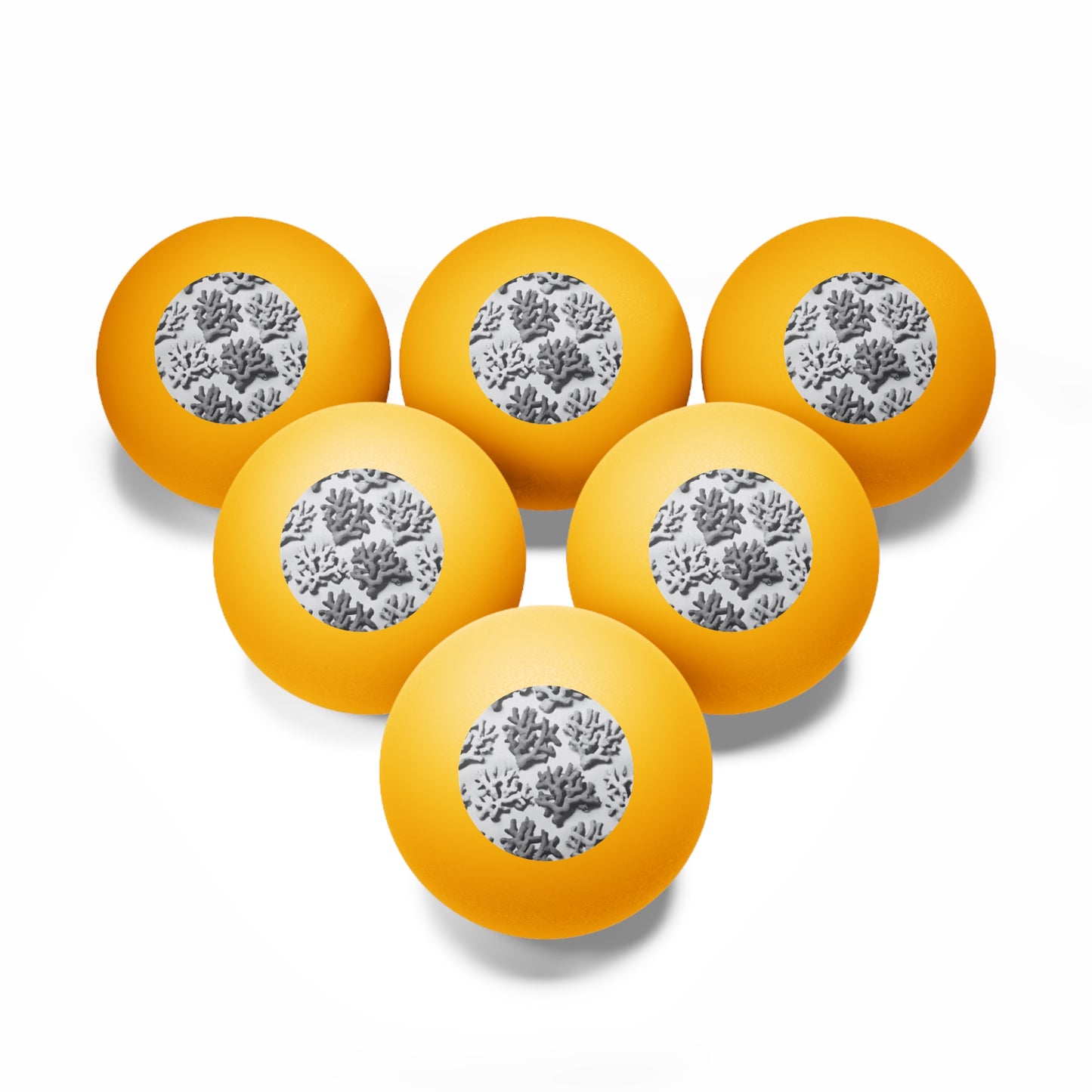 Tropical Paradise Ping Pong Balls - 6 Pack with Coral Slate/Orange