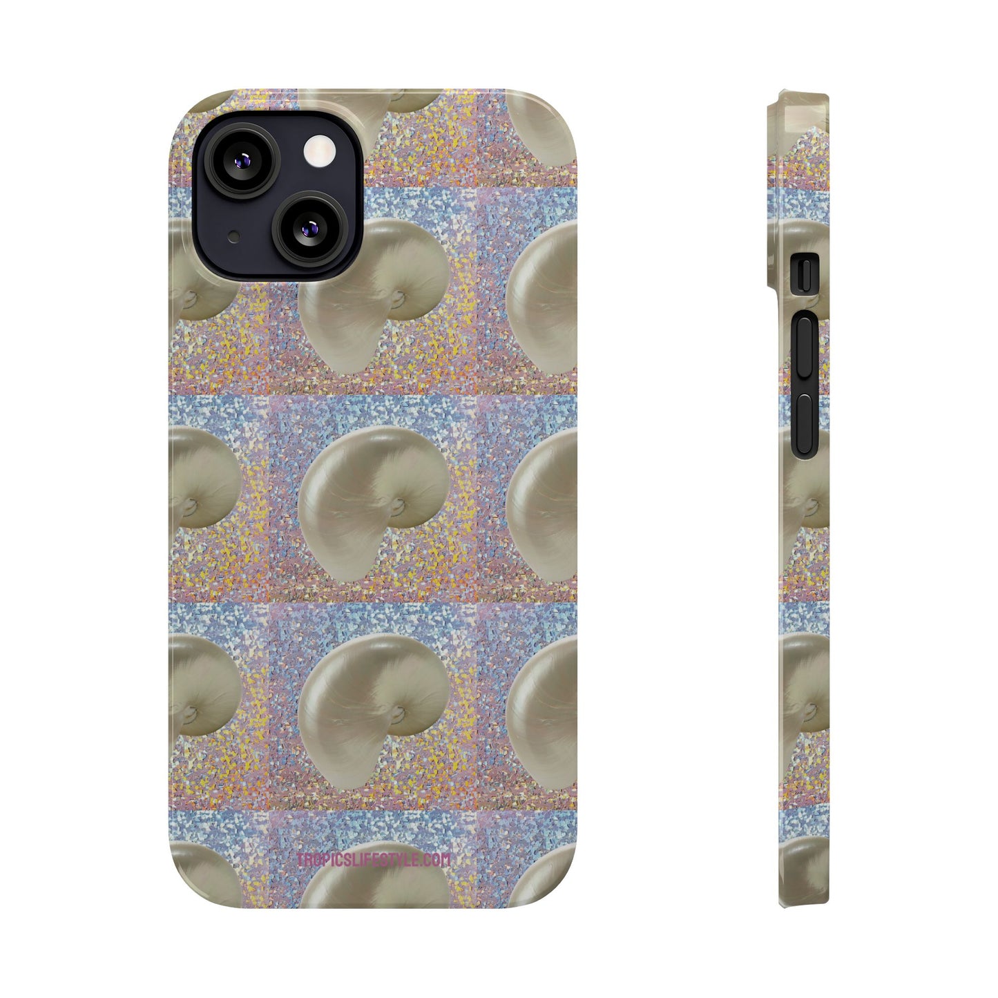 Slim Phone Cases - Disco White Nautilus