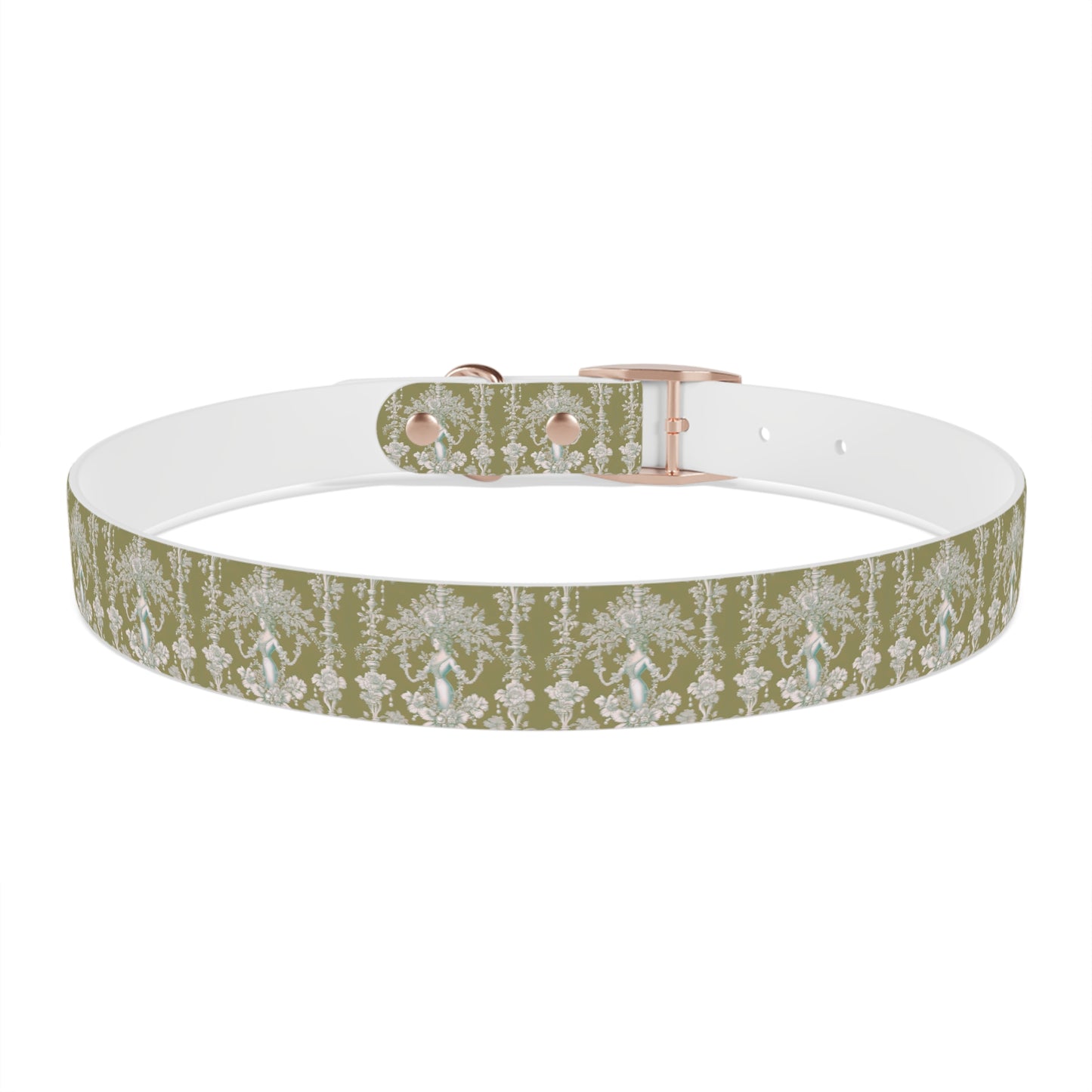 Dog Collar - Pearl Lady Toile, highborn green