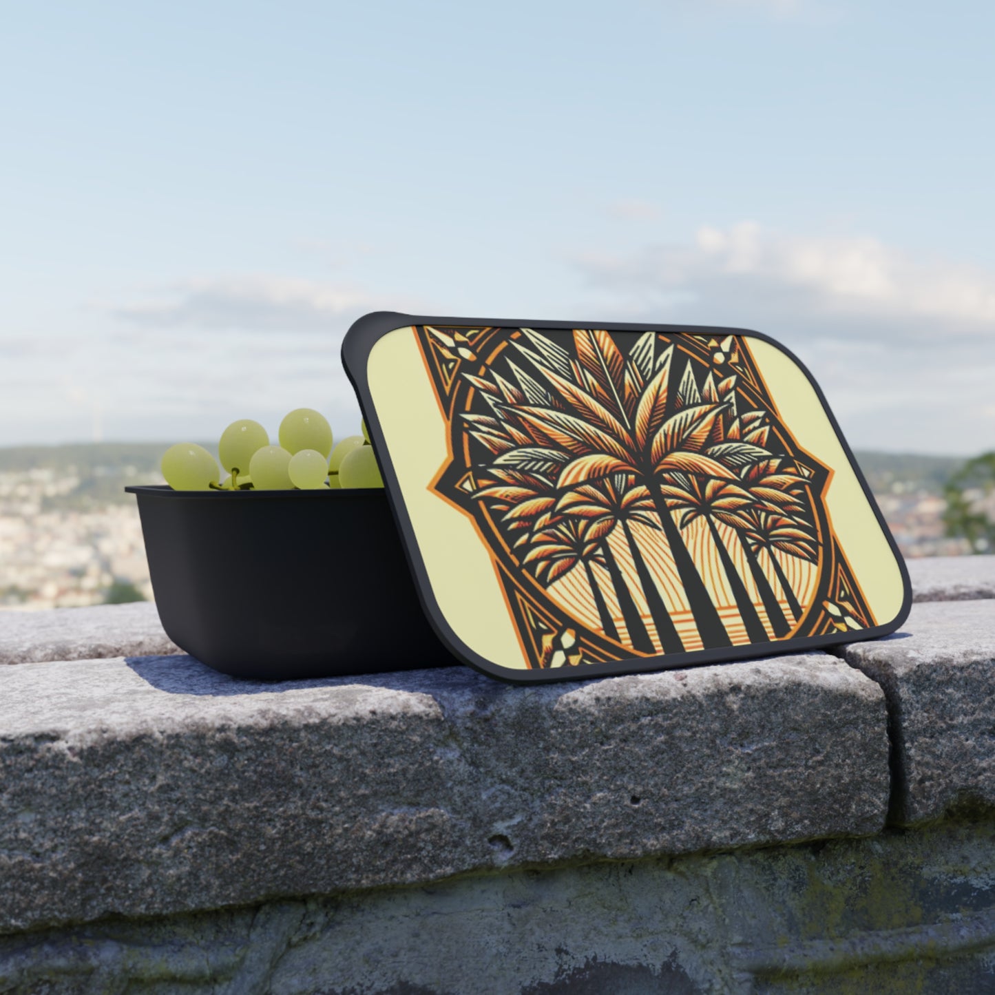 Bento Box with Utensils - Art Deco Palm #5