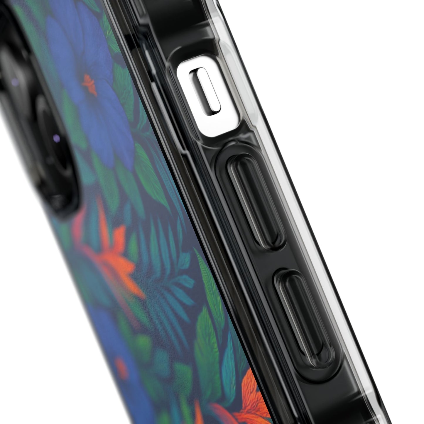 Midnight Flower Navy Magnetic Clear Phone Case, Many Models