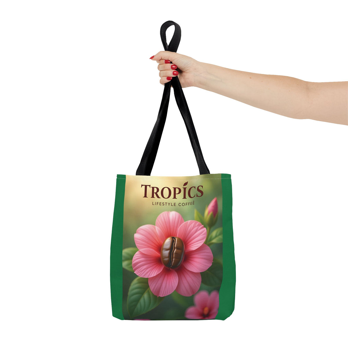 Pink Flower/Green TLCoffee Tote Bag - 3 Sizes