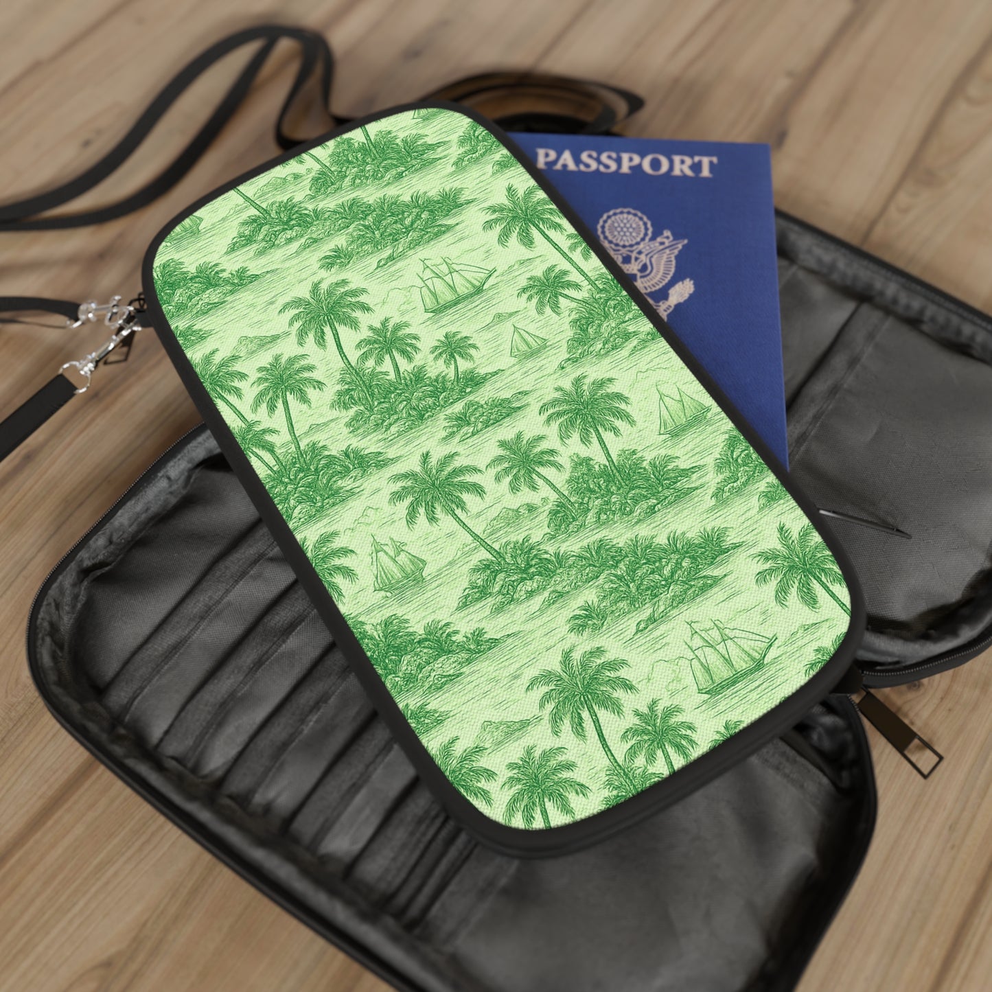 Passport Wallet – Perfect for Travelers & Adventurers / Faraway Toile, Green