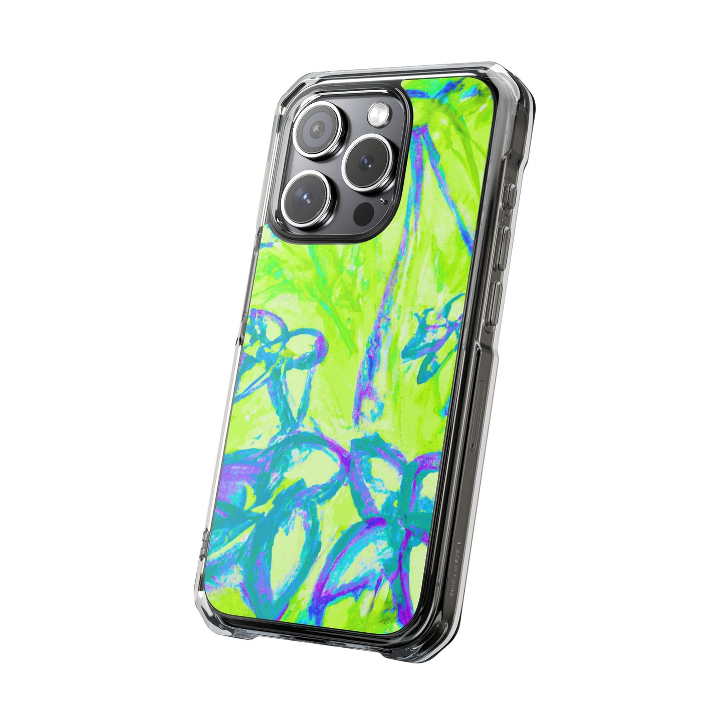 Tropical Doodles/Lime Magnetic Clear Phone Case, Many Models