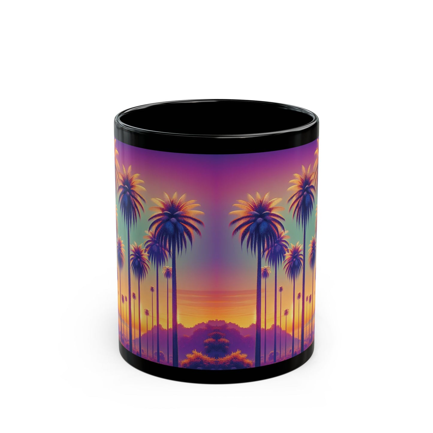 Black Coffee Mug - Sunset Palm Boulevard