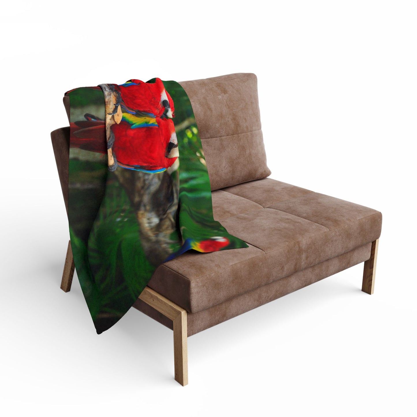 Gossip Parrots in Rainforest Fleece Blanket - Colorful Tropical Design