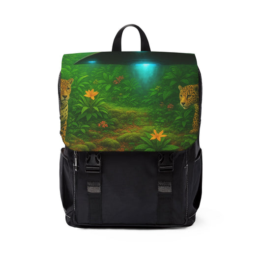 Rainforest UFO and Jaguars Casual Backpack - Perfect for Everyday Adventures
