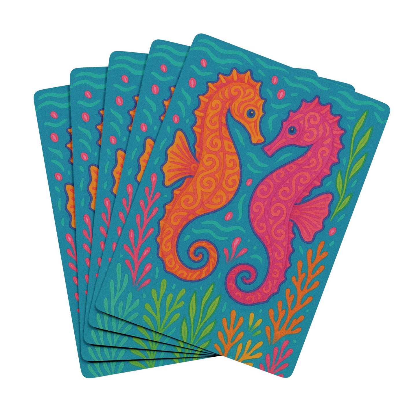 Poker Playing Cards - Sunset Seahorses