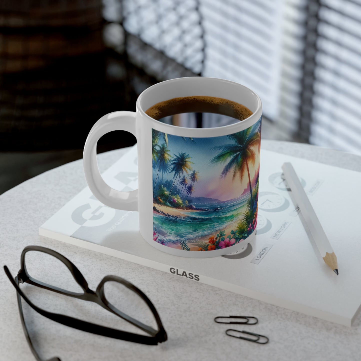 Jumbo Mug, 20oz, Bay of Peace | Tropical Coffee Cup