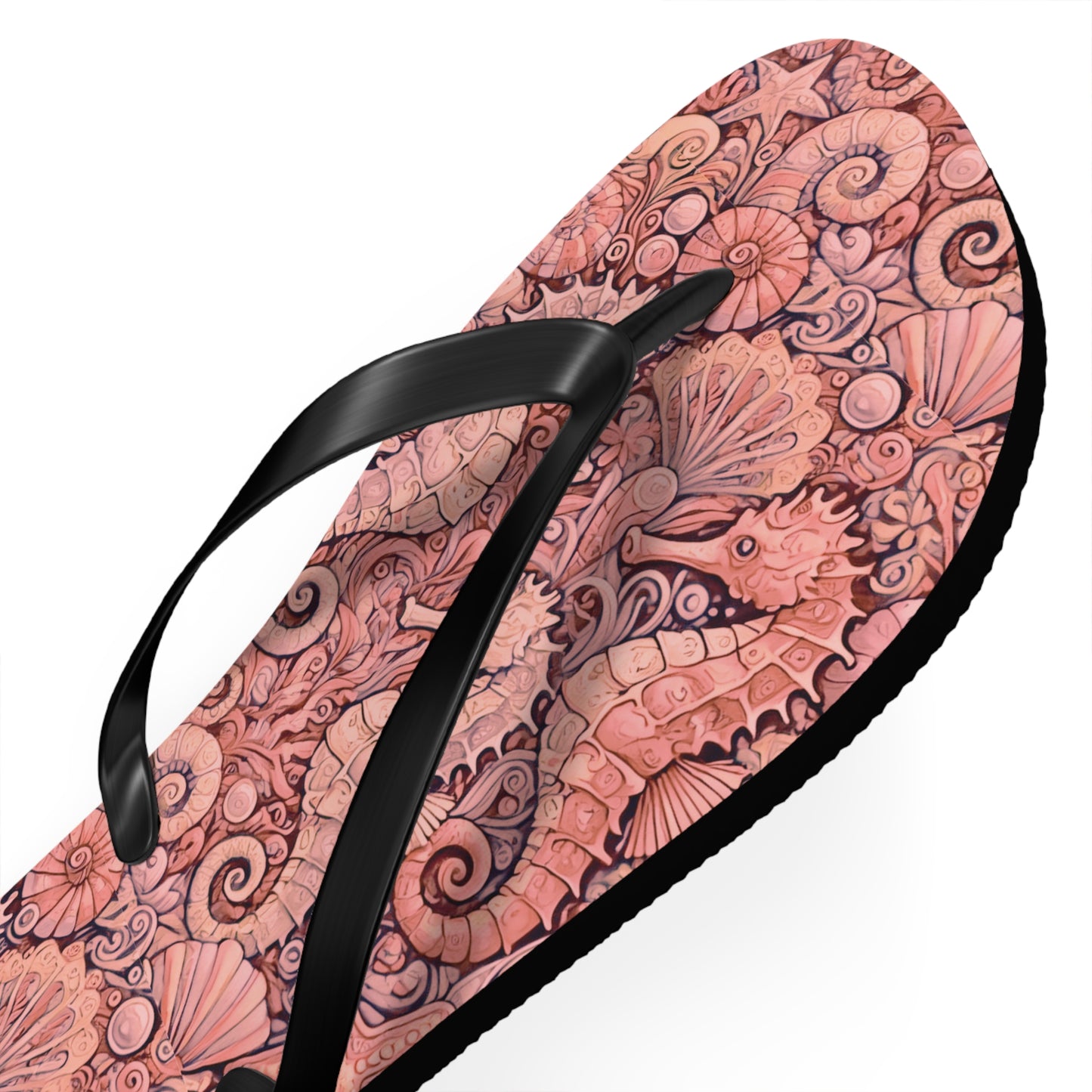 Flip Flops - Seahorses/Red