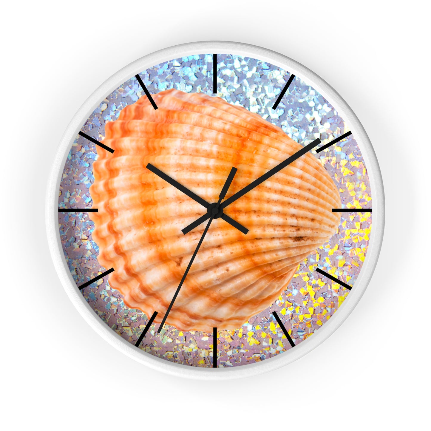 Wall Clock, Disco Orange Scallop, Hands/Base Variants