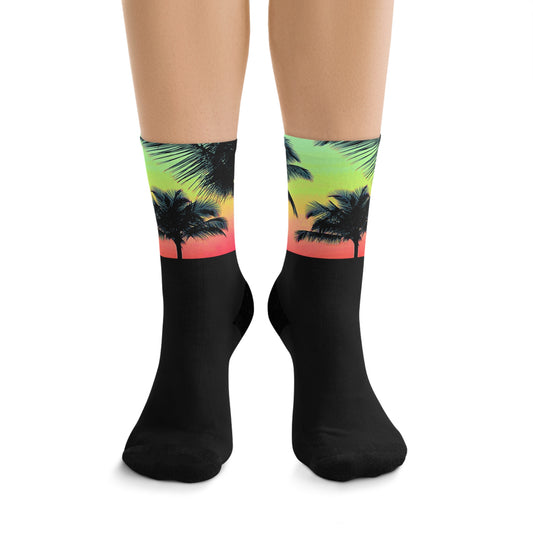 Recycled Poly Socks, Palm Glow Sangria