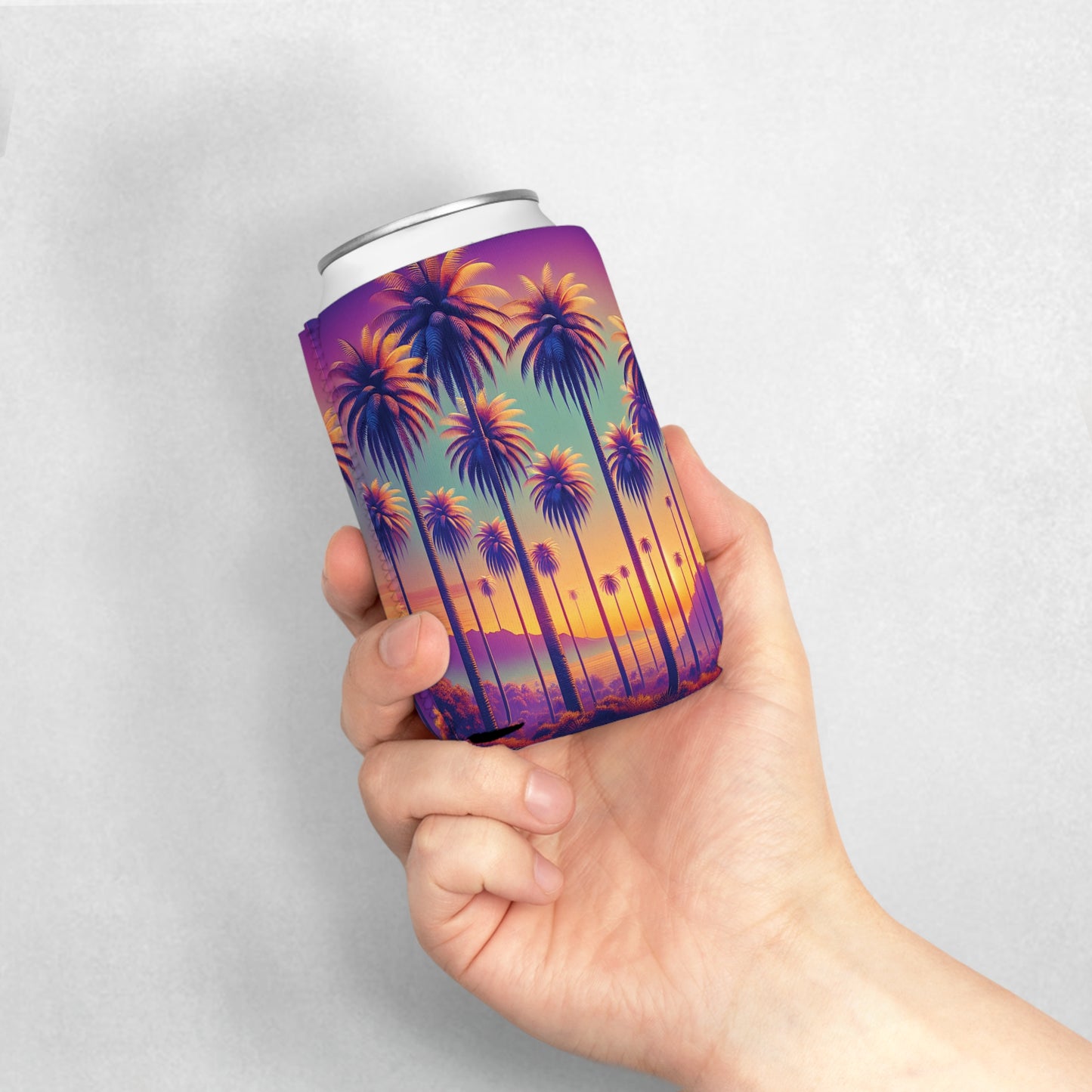 Sunset Palms Can Cooler Sleeve - Perfect for Outdoor Picnics