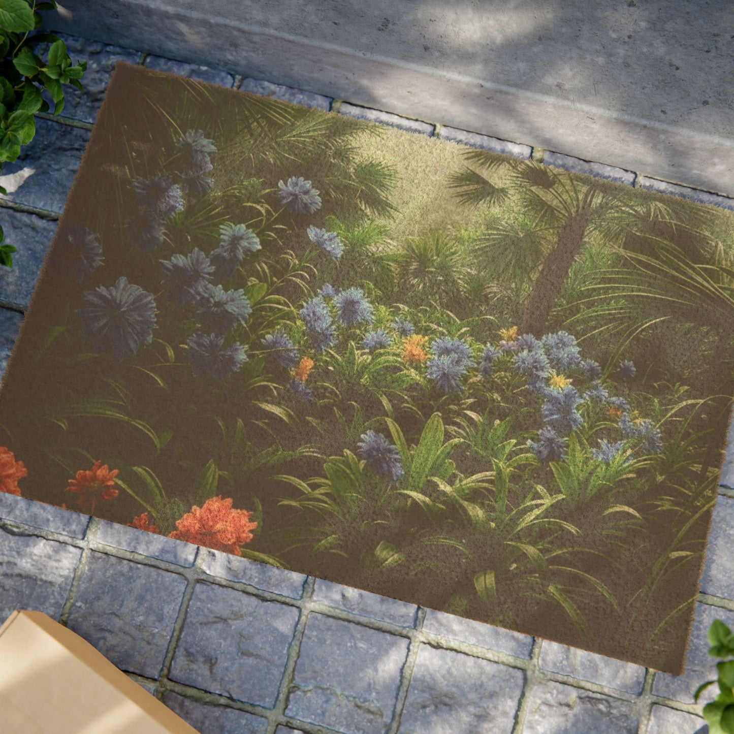 Tropical Doormat - Vibrant Coconut Fiber Entrance Mat / After a Rainforest Rain