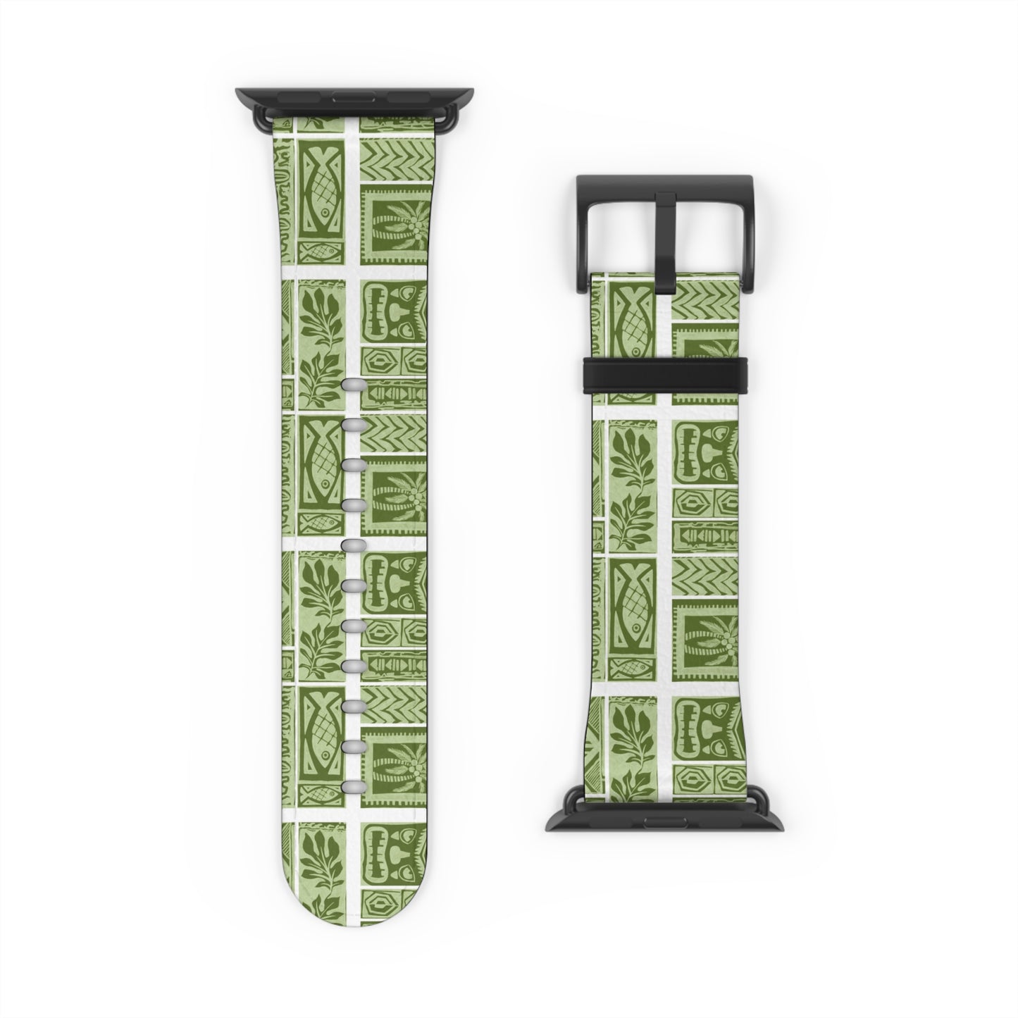 Apple Watch Band - Green Tiki Motifs