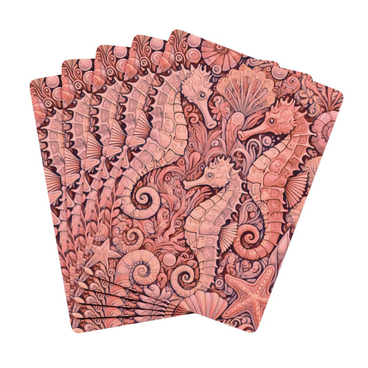 Poker Playing Cards - Seahorse Trio/Red