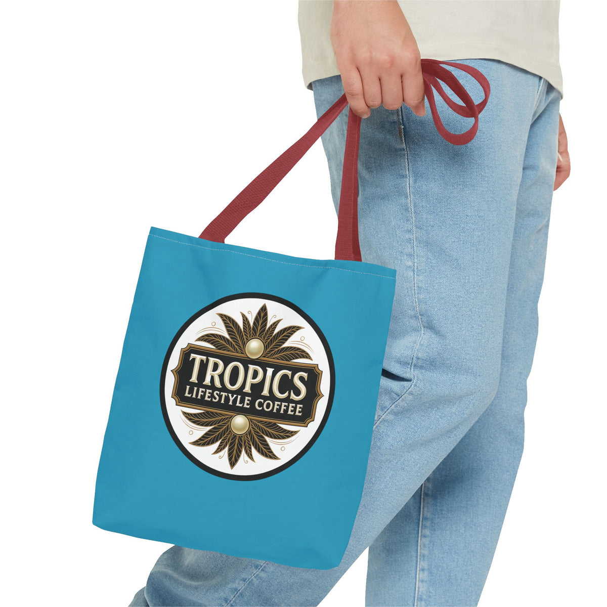 Tropics Lifestyle Coffee Tote Bag - 3 Sizes / Turquoise