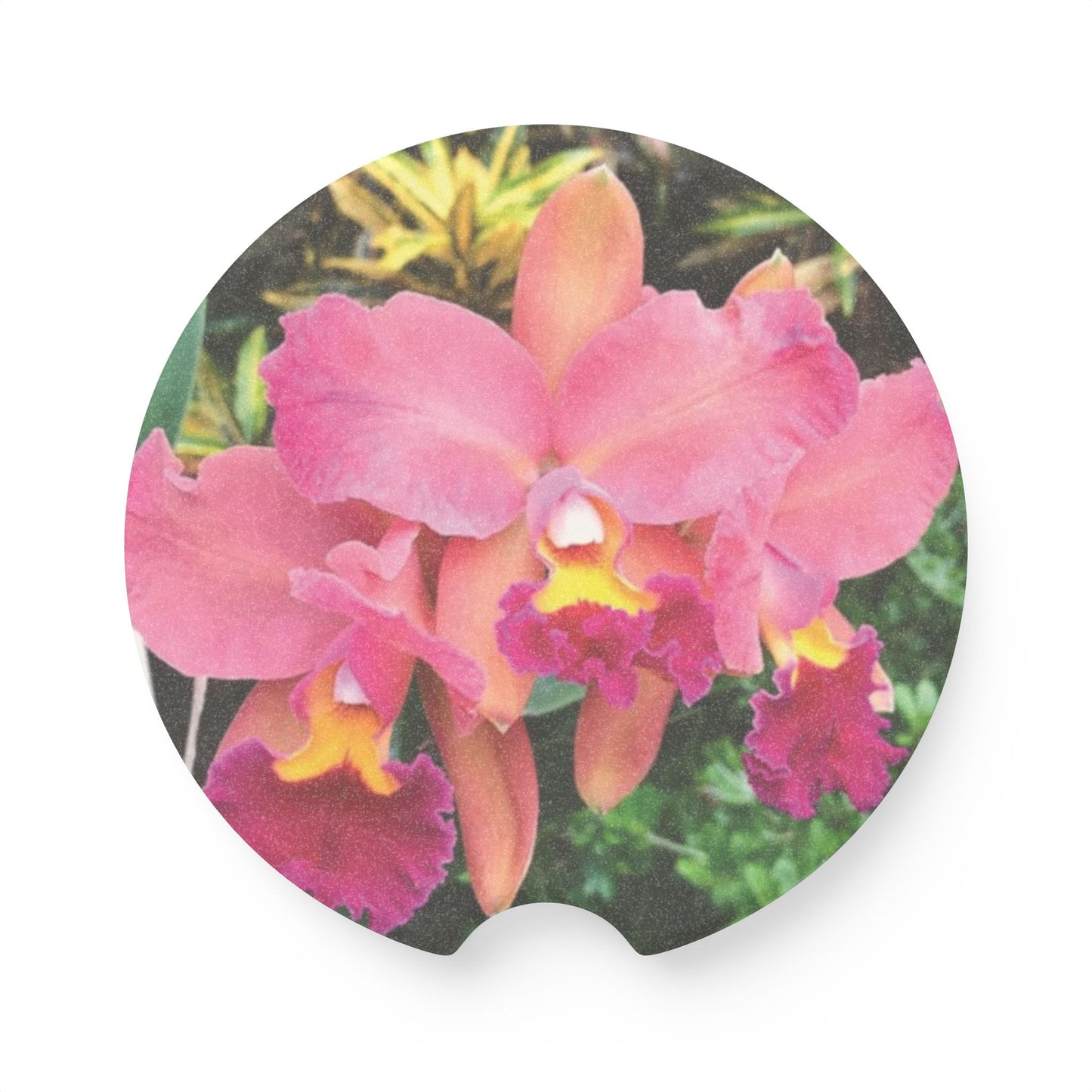 Soapstone Car Coaster - Pink Orchid Trio