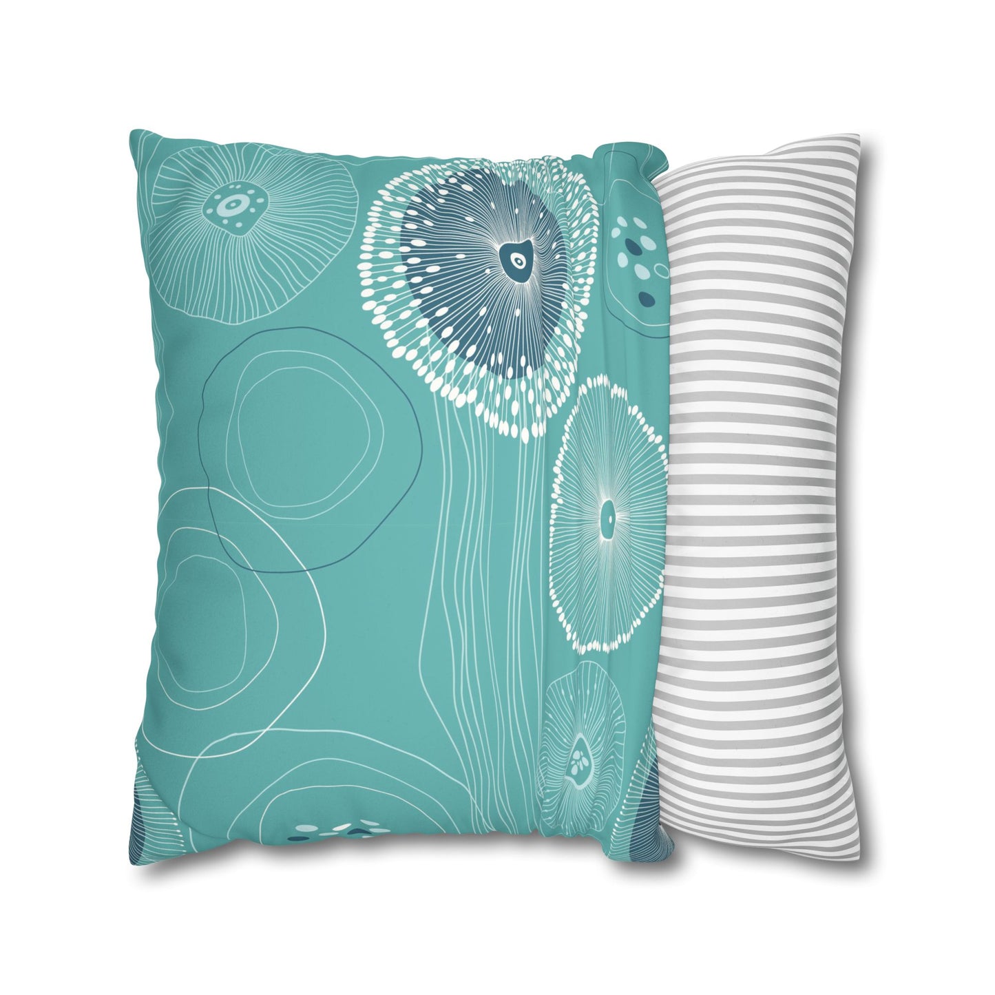 Faux Suede Square Pillowcase - Plankton Drift Teal