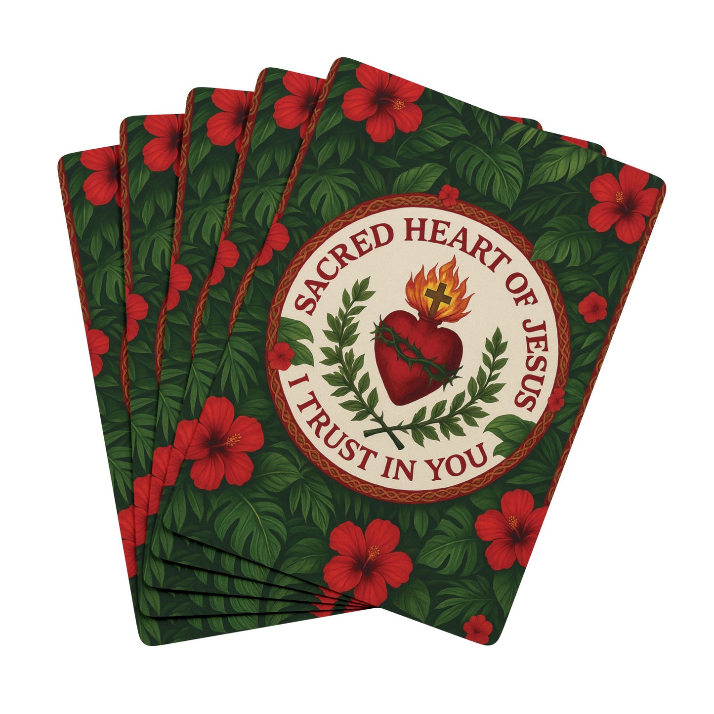 Religious Poker Playing Cards - "Sacred Heart of Jesus" Prayer