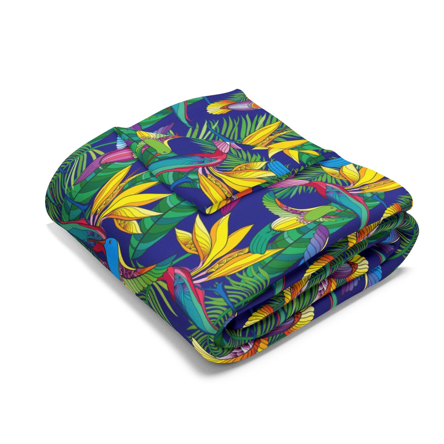 Bird of Paradise Fleece Blanket - Colorful Tropical Design