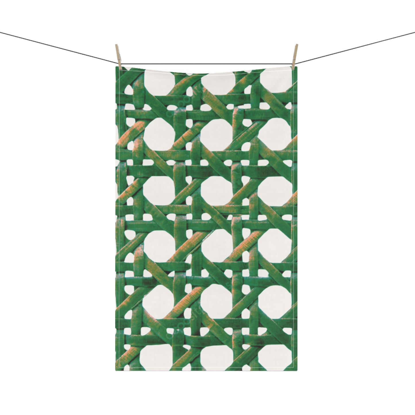 Tea Towels (cotton, poly) ~ Beach Chair Wicker, Green