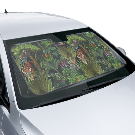 Tropical Car Sun Shades / Tiger Haven, Midnight