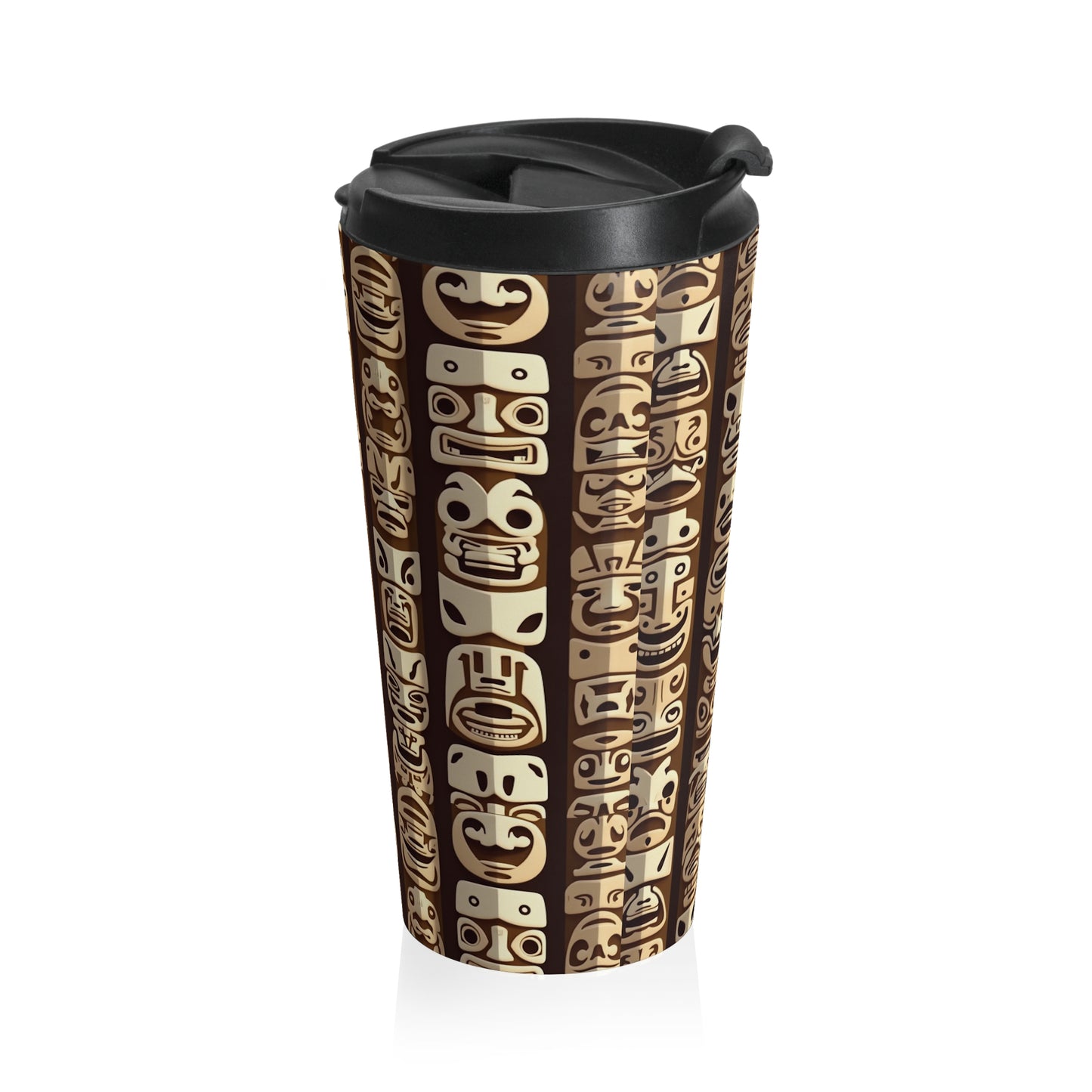 15 oz. Stainless Steel Travel Mug / Tiki Totems