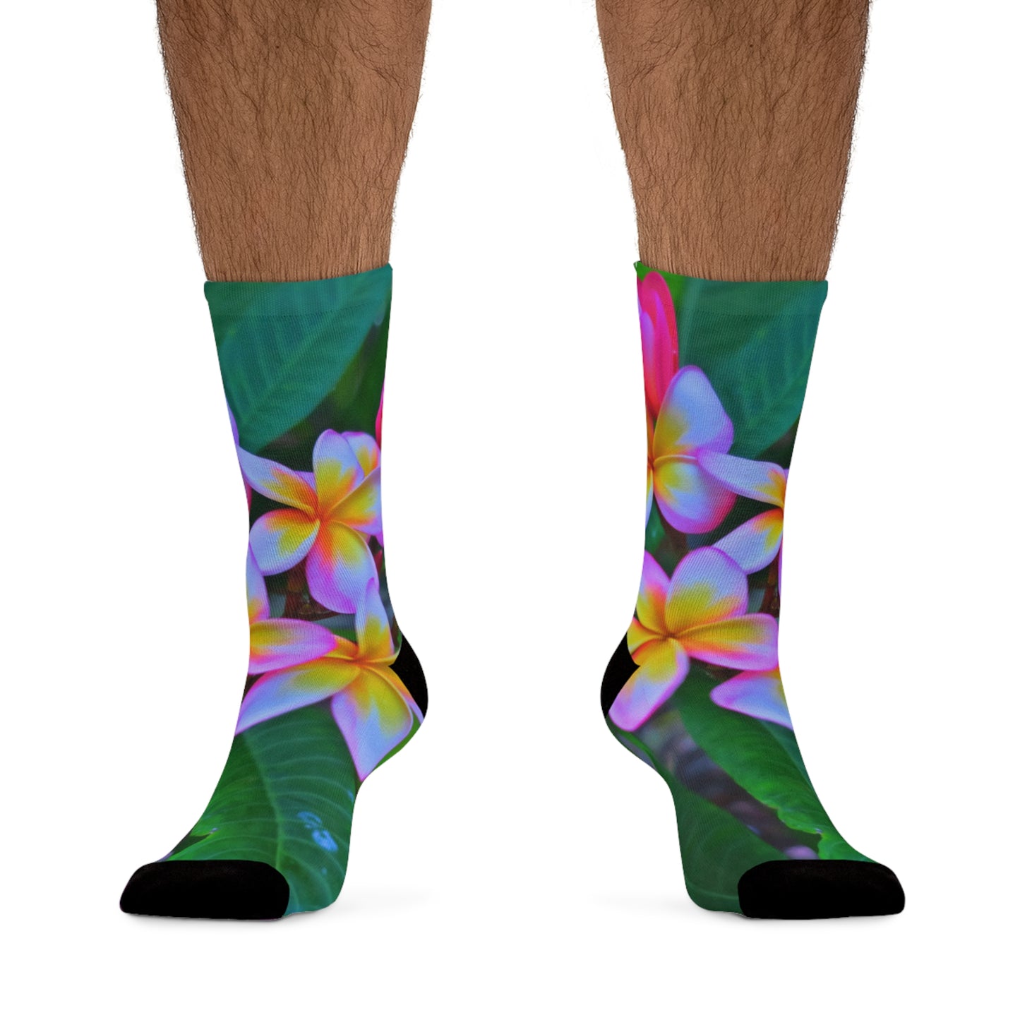 Recycled Poly Socks, Hawaiian Flowers