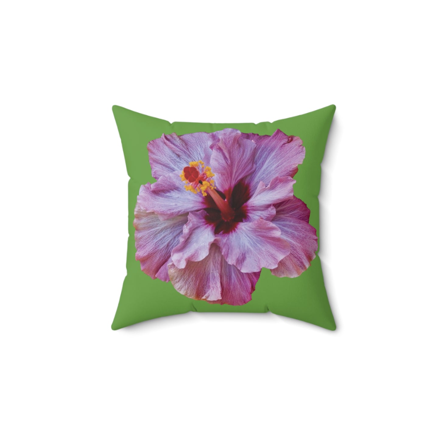 Decorative Pillow - Accent Cushion, 4 Sizes / Photo Purple Hibiscus, Green
