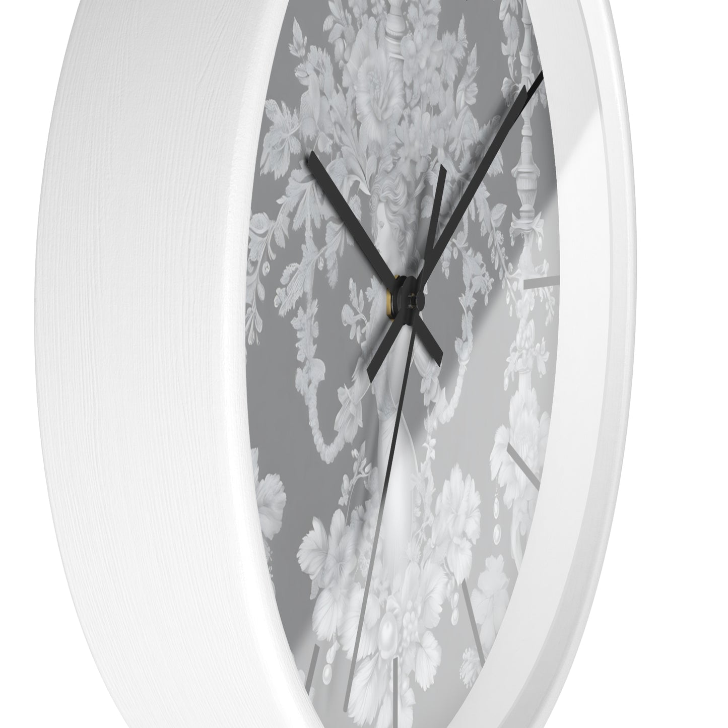 Wall Clock, Pearl Lady Toile / Slate, Hands/Base Variants